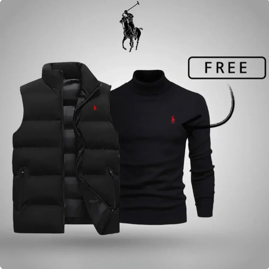 Men’s Style & Comfort Set – Puffer Vest + Free Knit Sweater