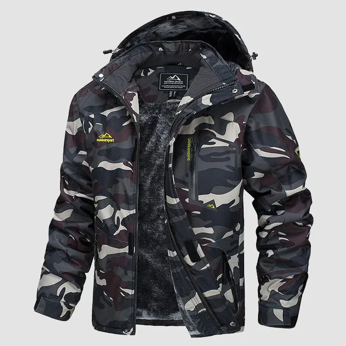 Men's Water-Repellent Winter Ski Jacket with Fleece Lining