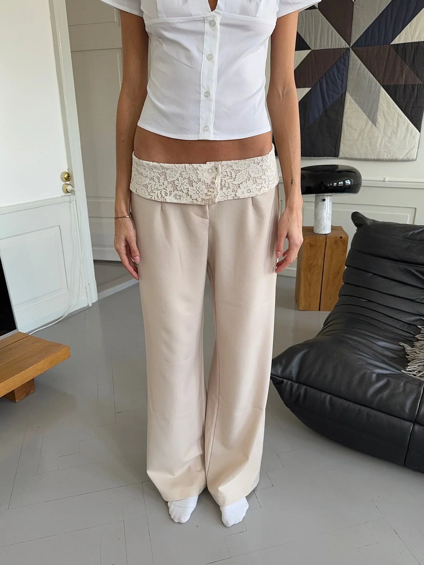 Calsia Suit Trousers With Lace Trim