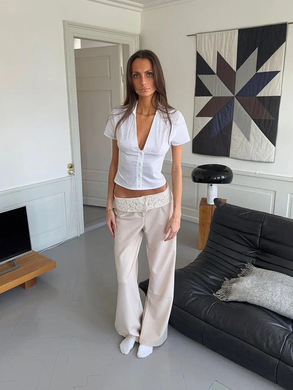 Calsia Suit Trousers With Lace Trim