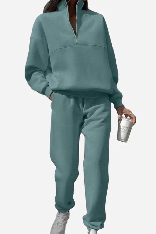 Women’s Travel Co-ord Set – Soft Cotton Blend Pullover & Jogger Pants