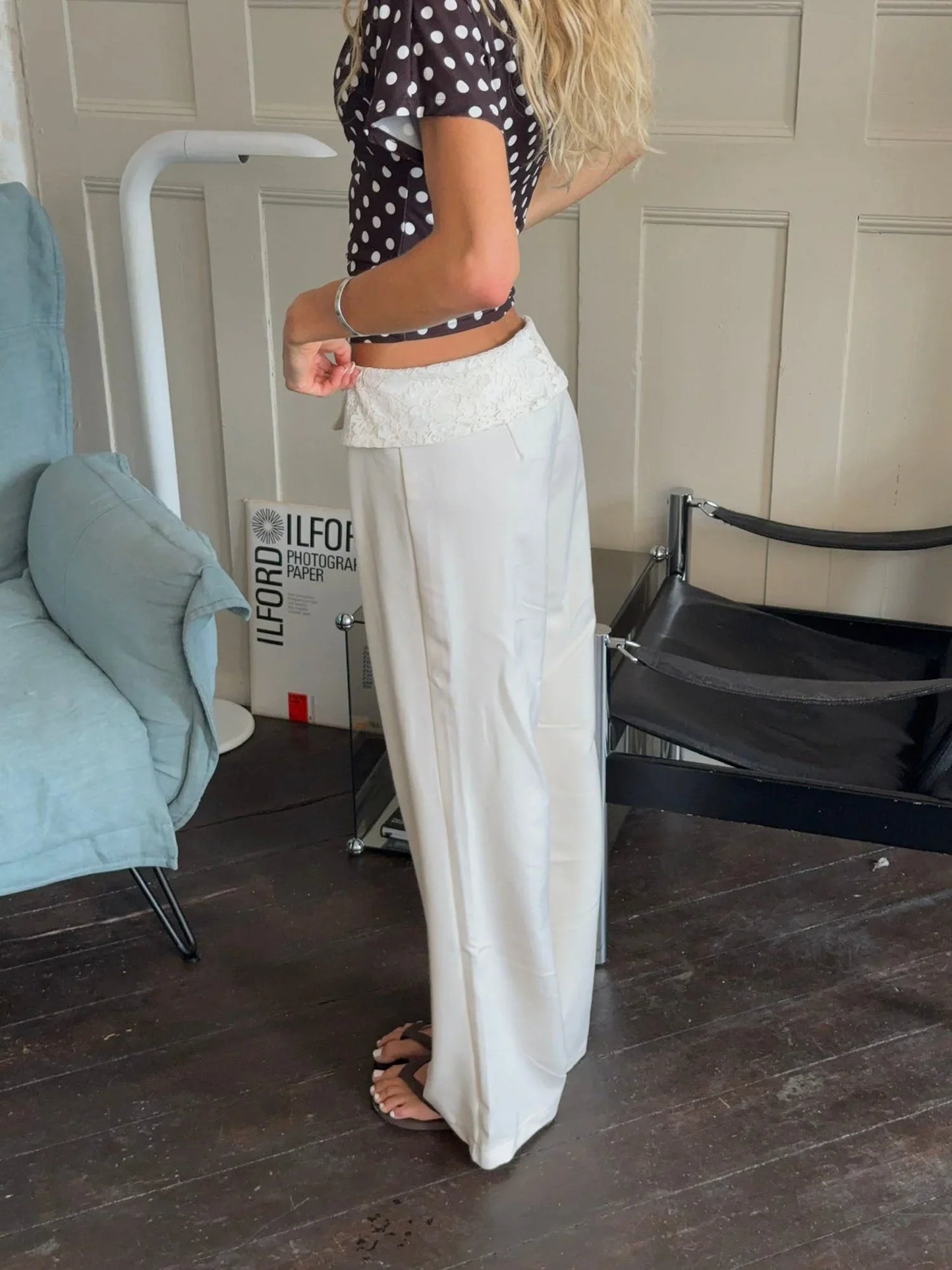 Calsia Suit Trousers With Lace Trim