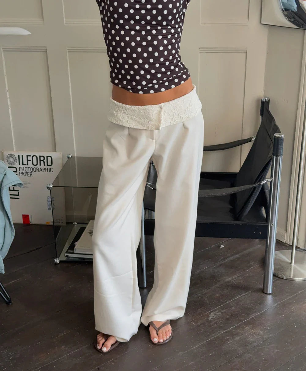 Calsia Suit Trousers With Lace Trim