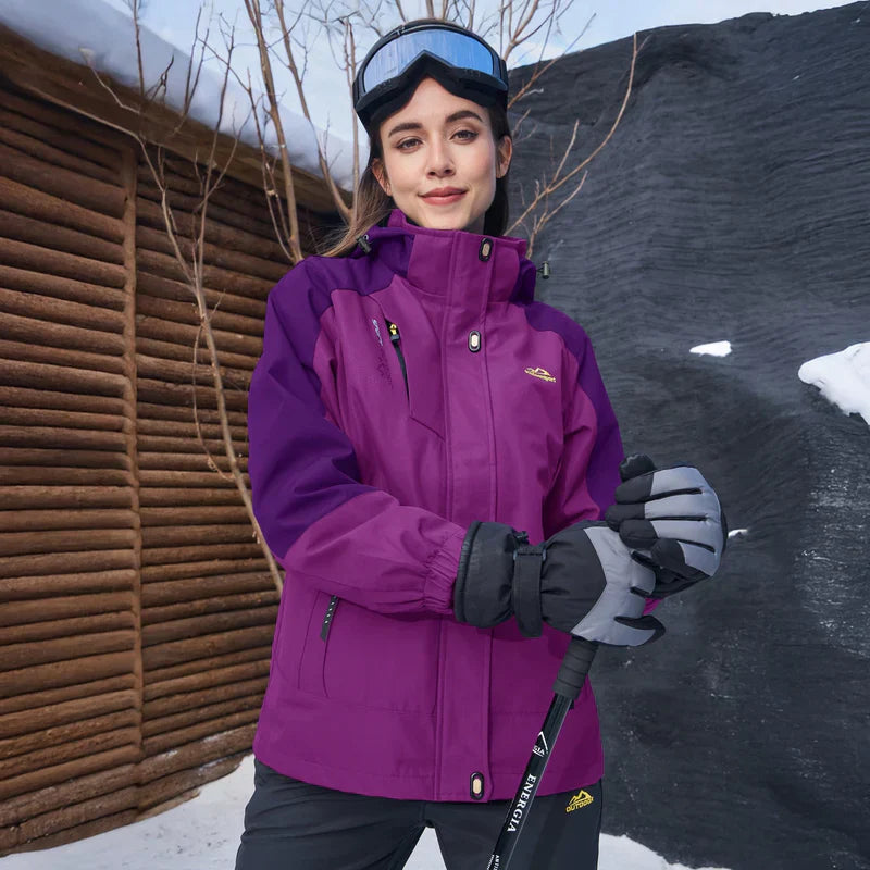 Women's 3-in-1 Waterproof Ski Jacket with Fleece Liner