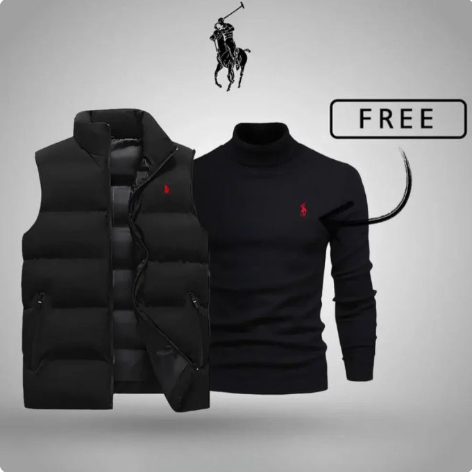 Men’s Style & Comfort Set – Puffer Vest + Free Knit Sweater