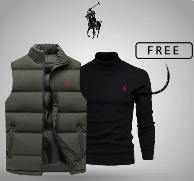 Men’s Style & Comfort Set – Puffer Vest + Free Knit Sweater