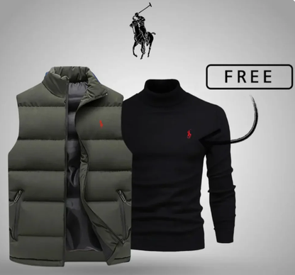 Men’s Style & Comfort Set – Puffer Vest + Free Knit Sweater