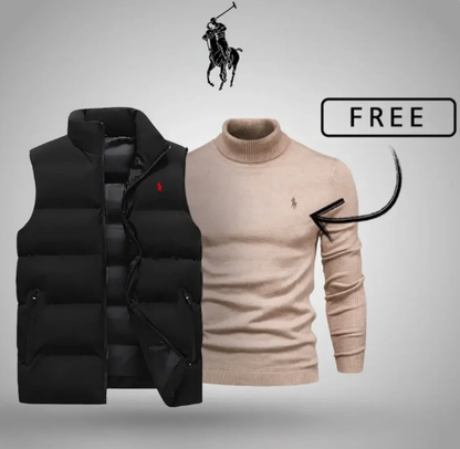Men’s Style & Comfort Set – Puffer Vest + Free Knit Sweater