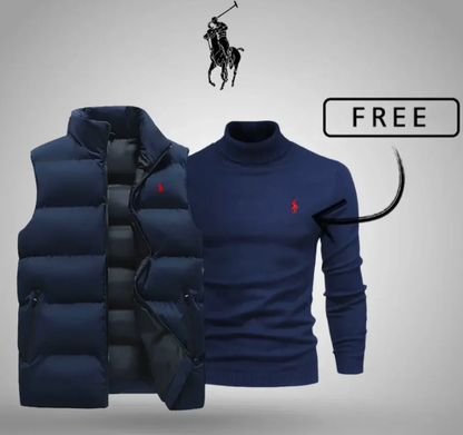 Men’s Style & Comfort Set – Puffer Vest + Free Knit Sweater