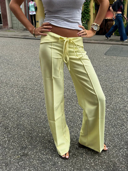 Nula suit pants with tie belt - Taupe