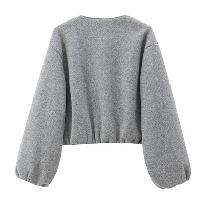 Women's Cropped Bomber Jacket – Stylish Comfort with Zip Front