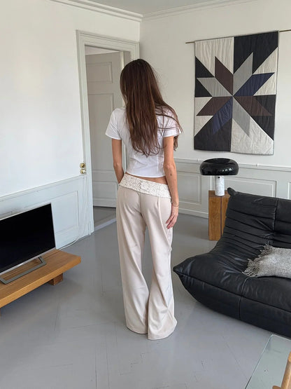 Calsia Suit Trousers With Lace Trim