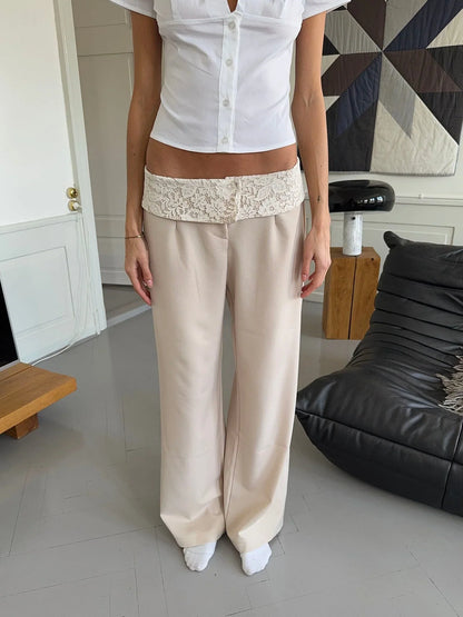 Calsia Suit Trousers With Lace Trim