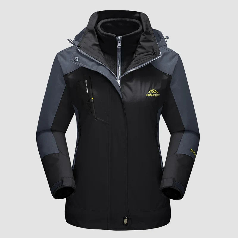 Women's 3-in-1 Waterproof Ski Jacket with Fleece Liner
