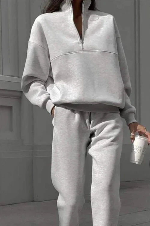 Women’s Travel Co-ord Set – Soft Cotton Blend Pullover & Jogger Pants