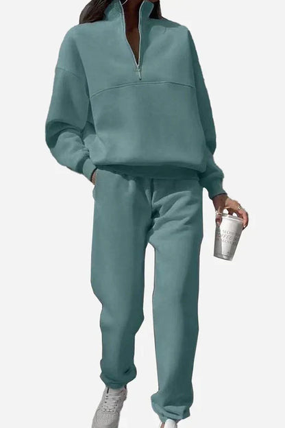 Women’s Travel Co-ord Set – Soft Cotton Blend Pullover & Jogger Pants