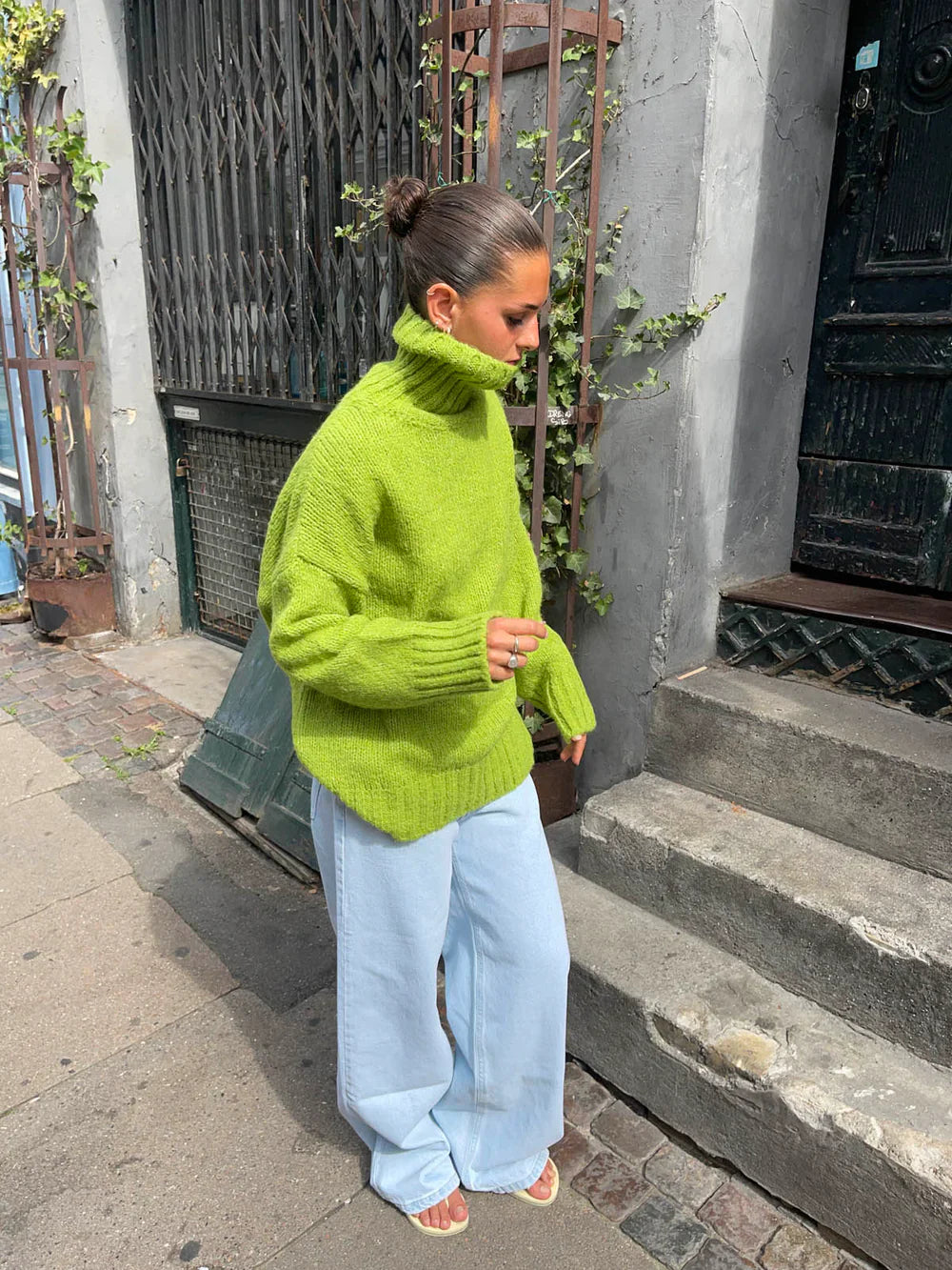Oversized turtleneck – Lime Green