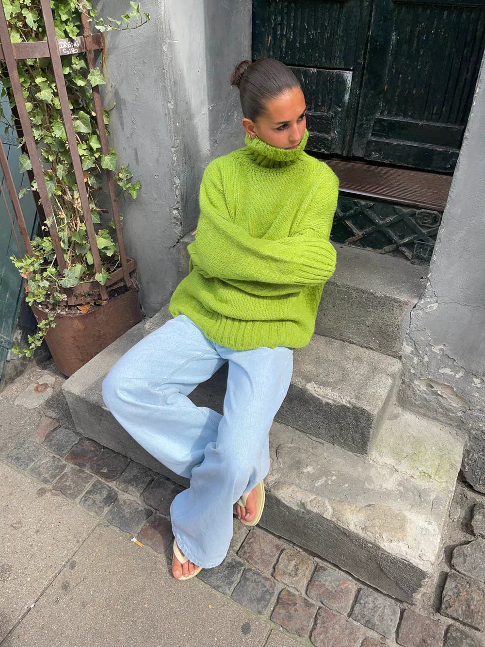 Oversized turtleneck – Lime Green