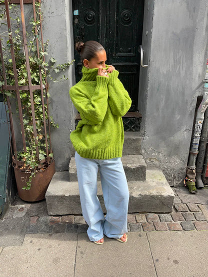 Oversized turtleneck – Lime Green