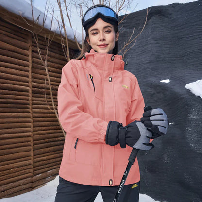 Women's 3-in-1 Waterproof Ski Jacket with Fleece Liner